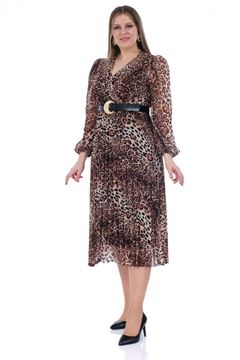 Picture of PLUS SIZE CHIFFON ANIMAL PRINT DRESS